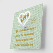 Sage Life Wall Clock van Poet Adiela Akoo Vierkante Klok (Hoek)