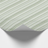 Sage (light, medium, dark) and White Stripes Cadeaupapier (Hoek)