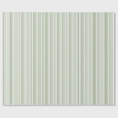 Sage (light, medium, dark) and White Stripes Cadeaupapier (Vlak)