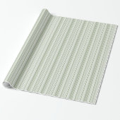 Sage (light, medium, dark) and White Stripes Cadeaupapier (Uitgerold)