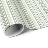 Sage (light, medium, dark) and White Stripes Cadeaupapier (Rol Hoek)