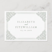  Sage Lijst Elegante Trouwdetails Enclos Informatiekaartje (Voorkant)