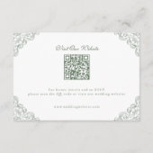  Sage Lijst Elegante Trouwdetails Enclos Informatiekaartje (Achterkant)