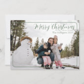 Sage Lijst Merry Kerstmis met Photo Holiday Card Feestdagenkaart (Voorkant)