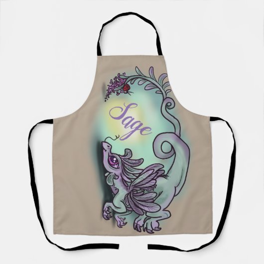Sage lil' Dragon Schort (Voorkant)