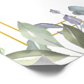 Sage Lila Bloemen Geometrisch Bruiloft Welkomstbor Poster (Hoek)