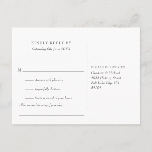 Sage Lila Greenery Wedding RSVP Uitnodiging (Achterkant)