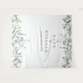 Sage Lila Groene Huwelijksfotocabine Achtergrond Wandkleed (Voorkant (horizontaal))