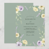 Sage Lilac Bloei Bruiloft Kaart (Voorkant / Achterkant)