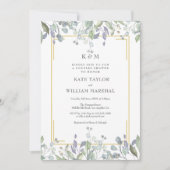Sage Lilac Bloemige Monogram Trouwkoppels Bruiloft Kaart (Voorkant)