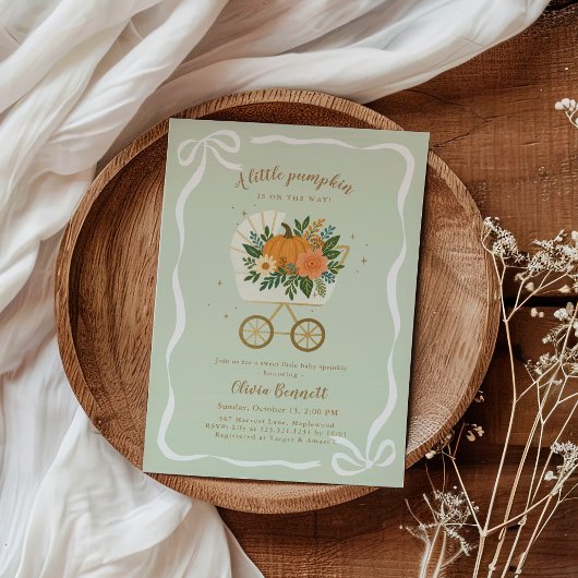 Sage Little Pumpkin Baby Sprinkle Kaart