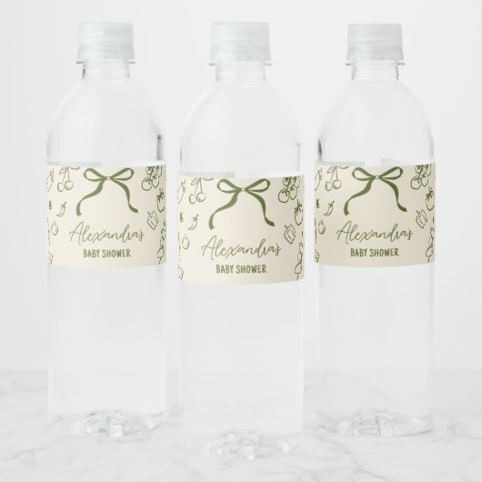 Sage lokaal geteeld Baby shower Waterfles Etiket (Flessen)
