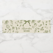 Sage lokaal geteeld Baby shower Waterfles Etiket (Enkel label)