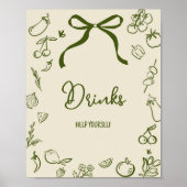 Sage Lokaal Geteeld Douche Drankjes Bord Poster (Voorkant)