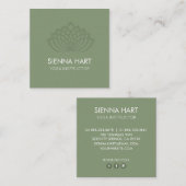 Sage Lotus Yoga Instructeur Vierkante Visitekaartje (Voorkant / Achterkant)