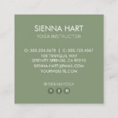 Sage Lotus Yoga Instructeur Vierkante Visitekaartje (Achterkant)