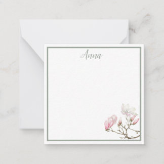 Sage Magnolia Personalized Note Card Notitiekaartje
