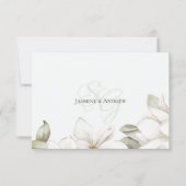 Sage Magnolias Elegant Wedding Response Kaart (Achterkant)