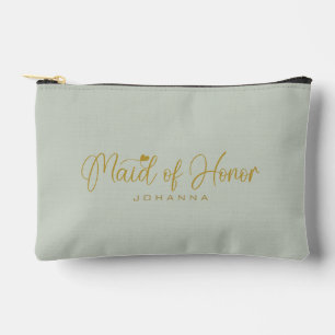Sage Maid of Honor Script Naam Cosmetische Gift Etui