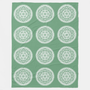 Sage Mandala Fleece Deken