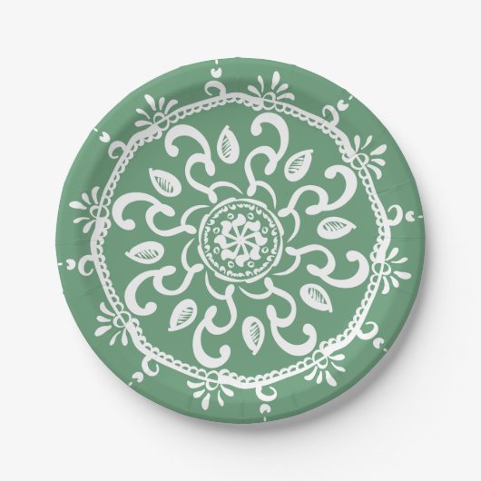 Sage Mandala Papieren Bordje (Voorkant)