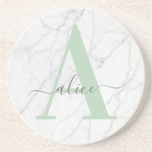 Sage Marble Zandsteen Onderzetter (Voorkant)
