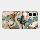 Sage Marmer Hoesje Goud Abstract Luxe (Achterkant (horizontaal))