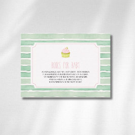 Sage Matcha Cupcake Baby Shower Boeken Voor Baby Informatiekaartje