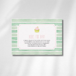 Sage Matcha Cupcake Baby Shower Boeken Voor Baby Informatiekaartje