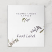Sage & Mauve, Botanisch | Huwelijksvoedseletiket Plaatskaartje (Buitenkant ongevouwen)