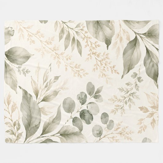 Sage Meadow Botanische Fleece Deken (Voorkant (Horizontaal))
