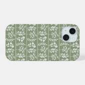 Sage Meadow Green Botanische Bloem Tuin Kunst iPhone 15 Case (Achterkant horizontaal)