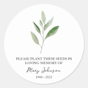 Sage Memorial Funeral Seed Packet Ronde Sticker