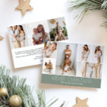 SAGE Merry Christmas chic 9 Collage Multi Photo  Feestdagenkaart<br><div class="desc">Share your family’s highlights with this year-in-review Christmas card featuring a simple, minimal, and clean design. The front includes a modern 6-photo collage paired with the festive greeting “Merry Christmas” in an elegant serif font over a subtle sage green color, with space to personalize your family name or the year....</div>