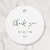 Sage met de hand getekende harten monogram bedankt bedankjes labels (Achterkant)