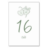 Sage met de hand getekende harten monogram whimisc kaart (Achterkant)