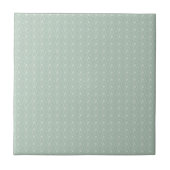 Sage met White Wavy Print Ceramic Tile Tegeltje (Voorkant)