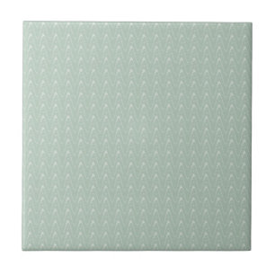 Sage met White Wavy Print Ceramic Tile Tegeltje