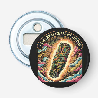 Sage Mij Mijn Ruimte en Mijn Houding Rookreiniging Button Flesopener