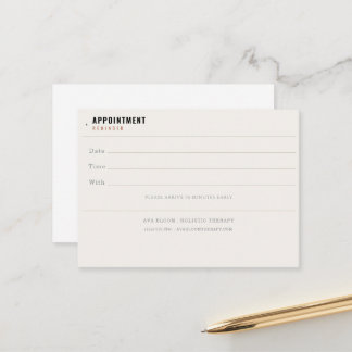 Sage Minimal Afspraakherinneringskaart voor Wellne Afsprakenkaartje