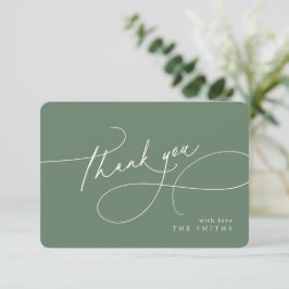 Sage Minimal Elegant Script Christmas Thank You  Bedankkaart