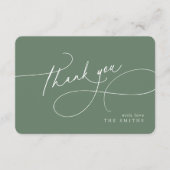 Sage Minimal Elegant Script Christmas Thank You  Bedankkaart (Voorkant)