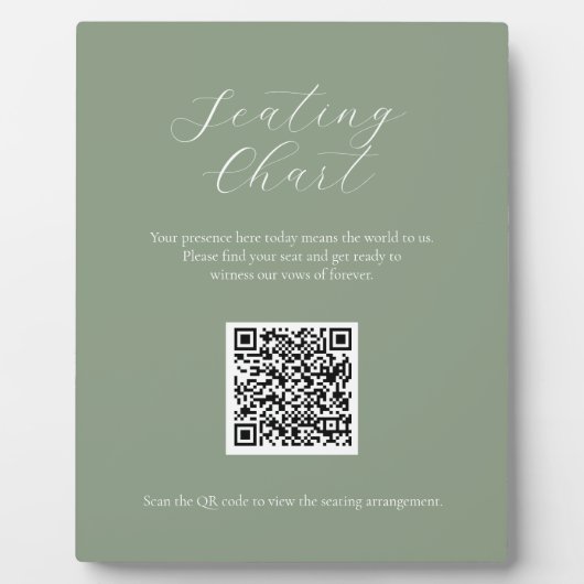 Sage Minimal Grafiekteken met QR-Codeplaque Fotoplaat (Voorkant)