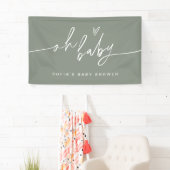 SAGE Minimalist OH Baby shower Welkom Spandoek (Insitu)