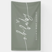 SAGE Minimalist OH Baby shower Welkom Spandoek (Verticaal)