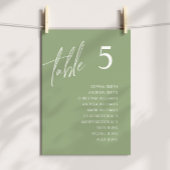 Sage Minimalist Wedding Table Seating Chart Kaart