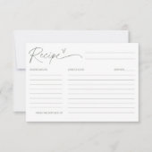 SAGE Minimalistisch Recept Kaart Vrijgezellenfeest (Voorkant)