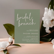 Sage minimalistisch script bruids brunch