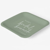 Sage minimalistisch script bruids brunch papieren bordje (Gebogen)