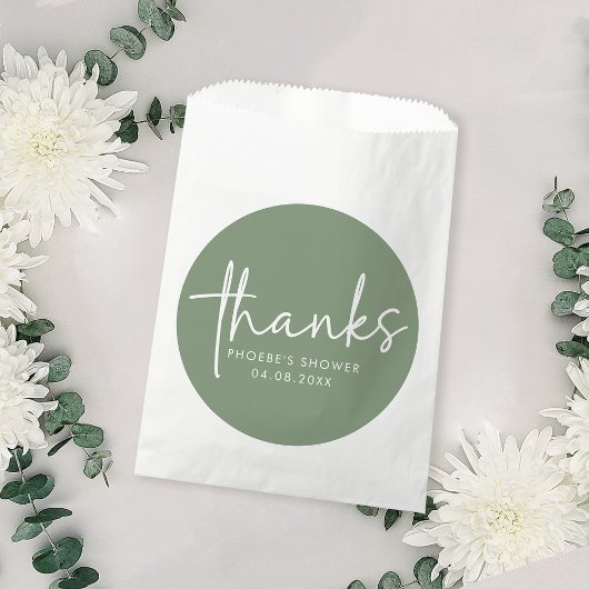 Sage Minimalistisch Script Vrijgezellenfeest Bedankzakje